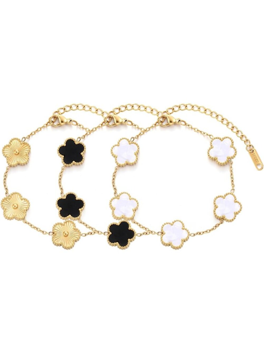 18K Gold Plated Four Leaf Clover Bracelet - Lucky Charm Jewelry Gift for Her